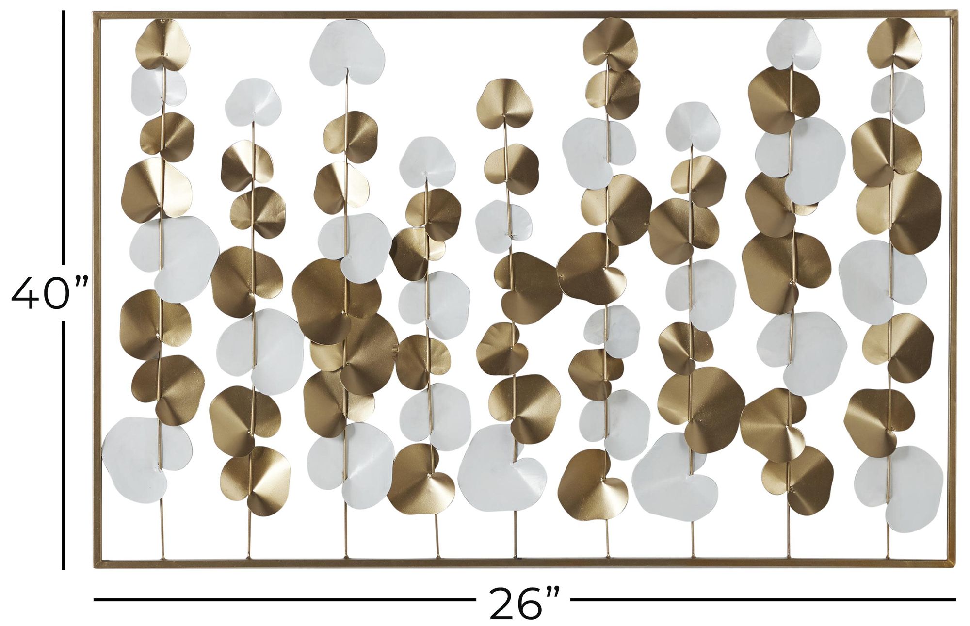 Image 7 Gold Metal Modern Wall Decor, 40" x 2" x 26" more views