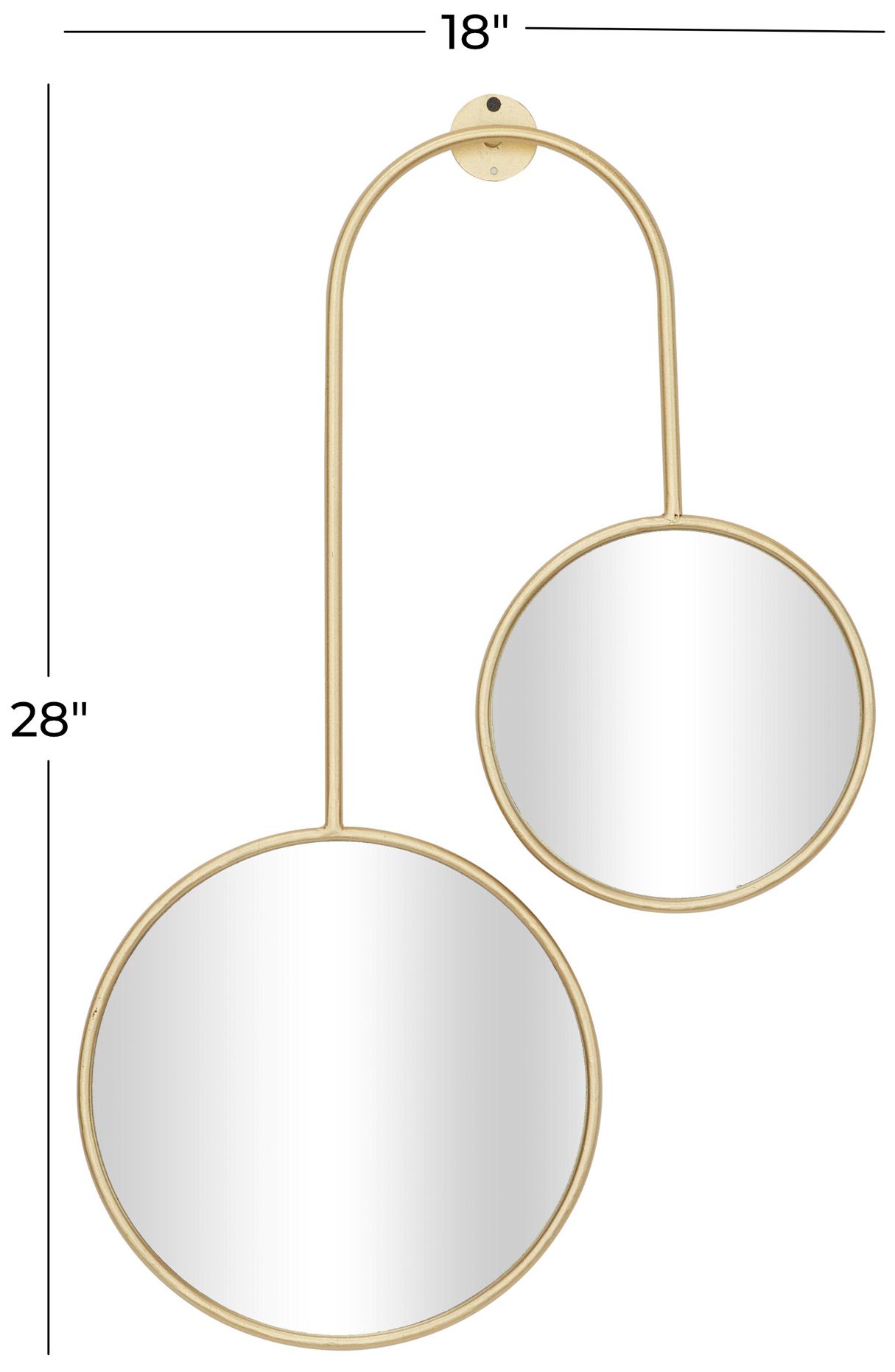 Image 6 Gold Metal Modern Wall Mirror, 18" x 1" x 28" more views