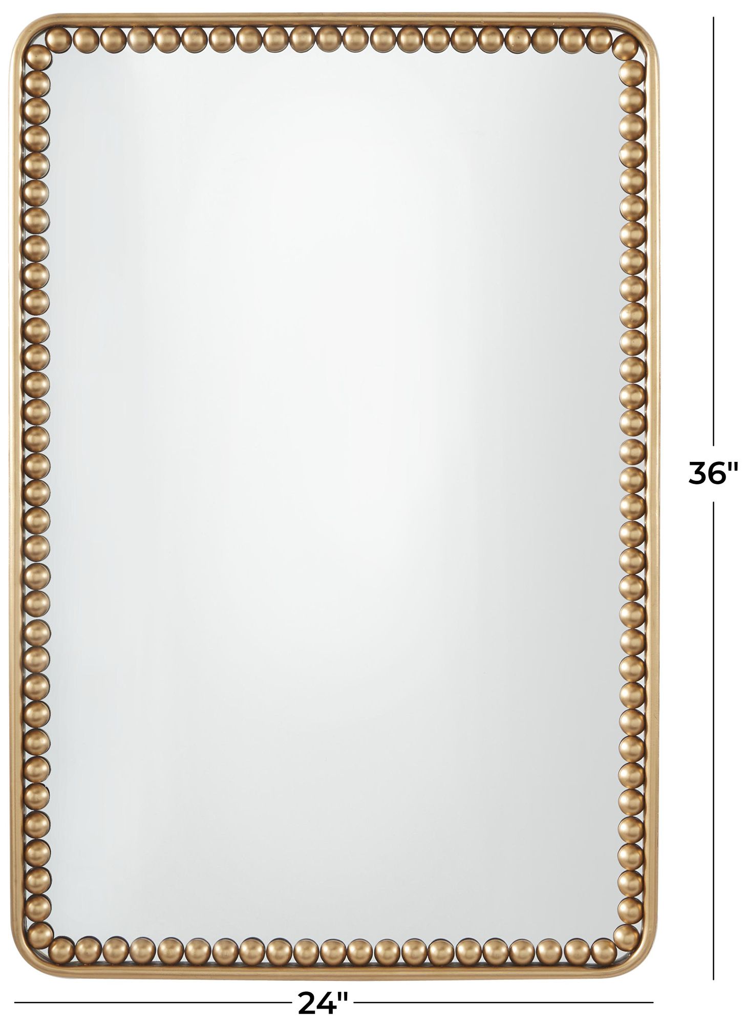 Gold Metal Modern Wall Mirror, 24" x 2" x 36"