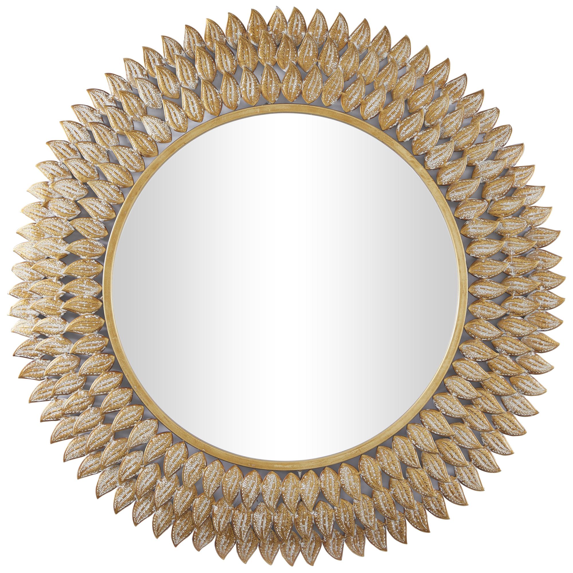 Image 2 Gold Metal Modern Wall Mirror, 32" x 1" x 32"