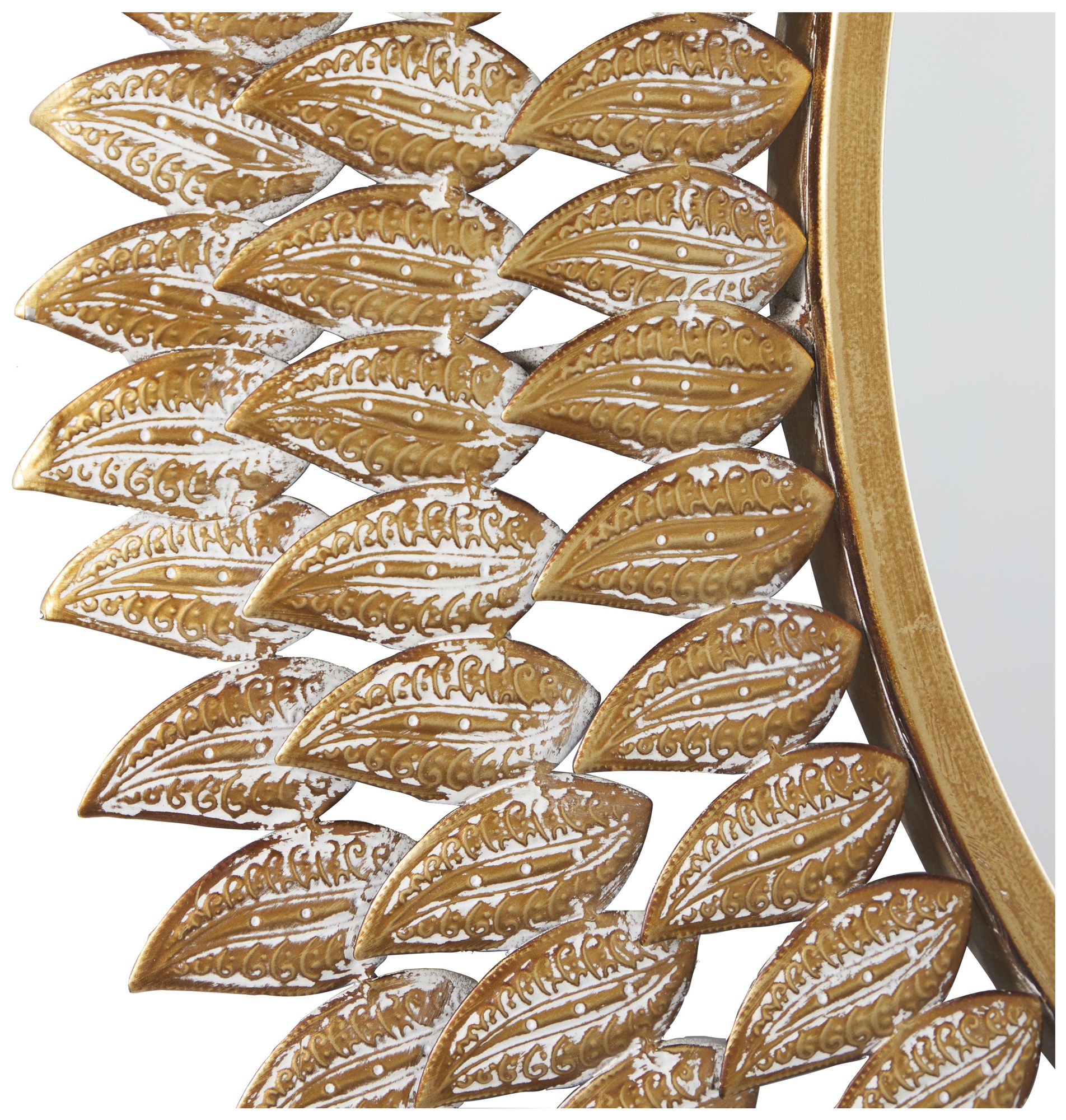 Image 3 Gold Metal Modern Wall Mirror, 32" x 1" x 32" more views