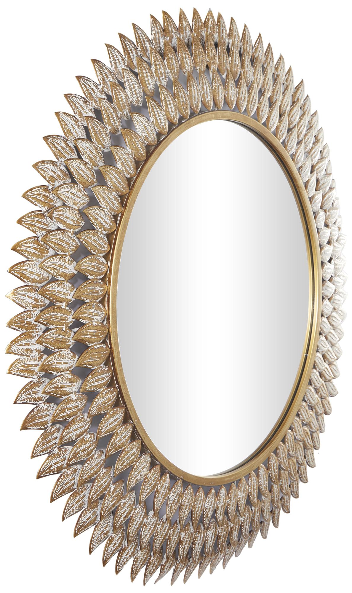 Image 5 Gold Metal Modern Wall Mirror, 32" x 1" x 32" more views