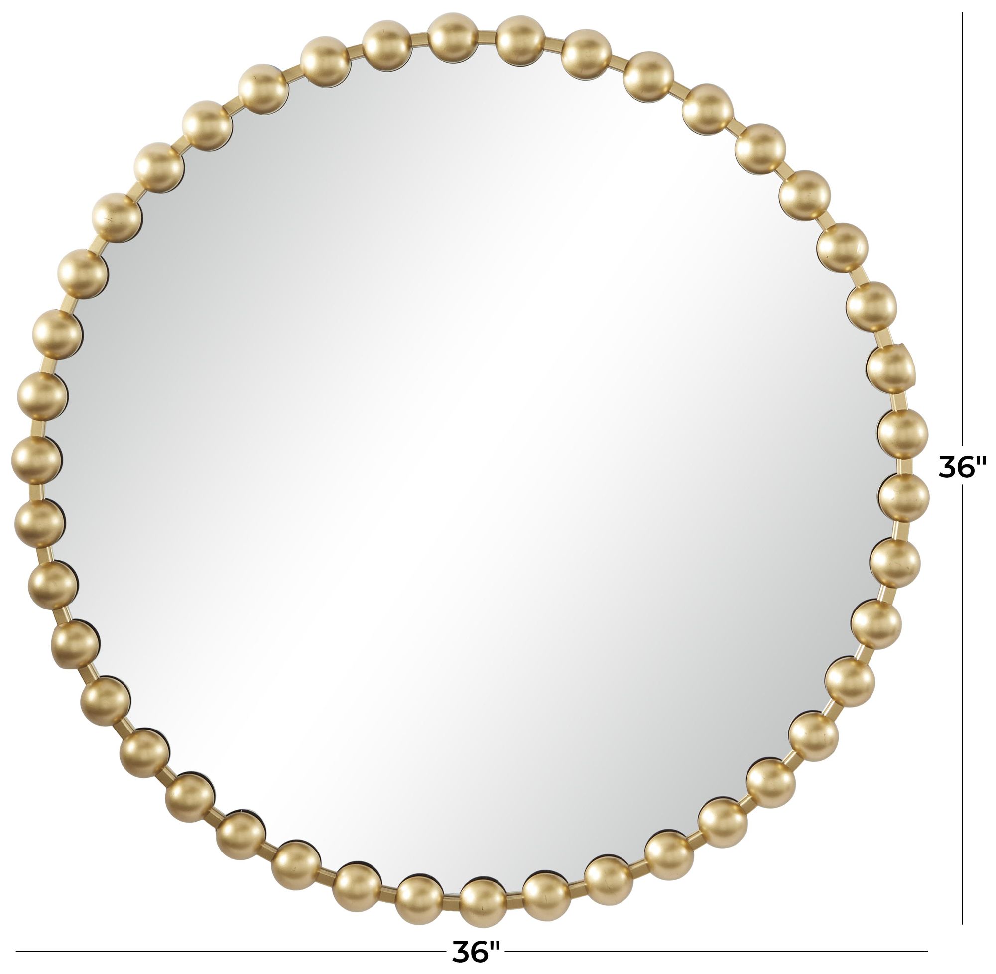 Image 6 Gold Metal Modern Wall Mirror, 36" x 2" x 36" more views