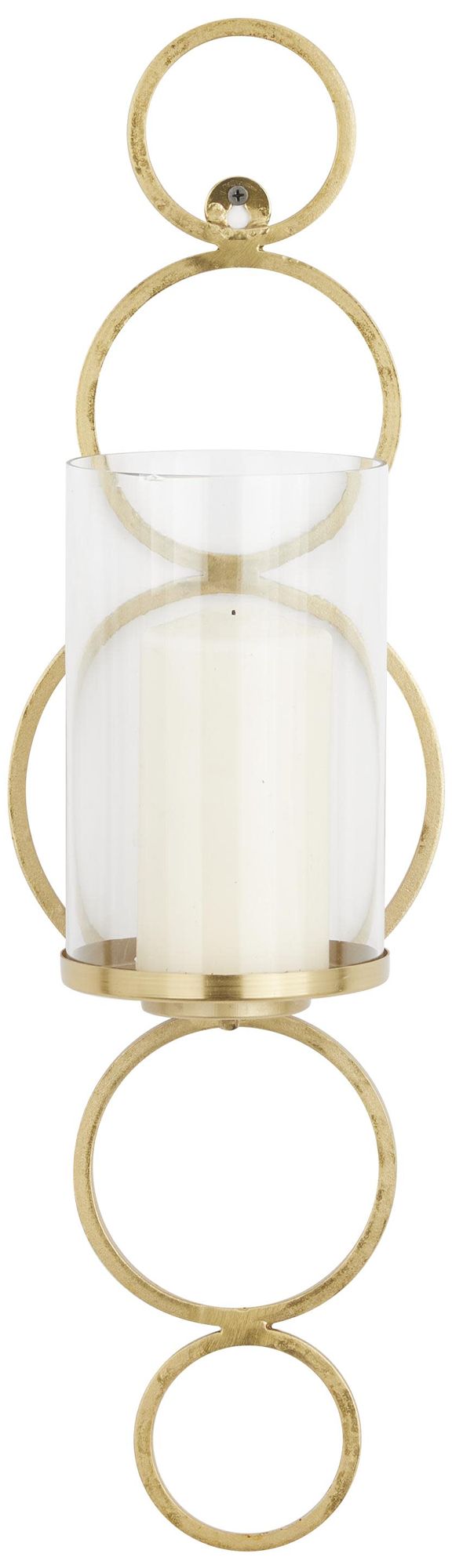 Image 2 Gold Metal Modern Wall Sconce, 7" x 7" x 25"