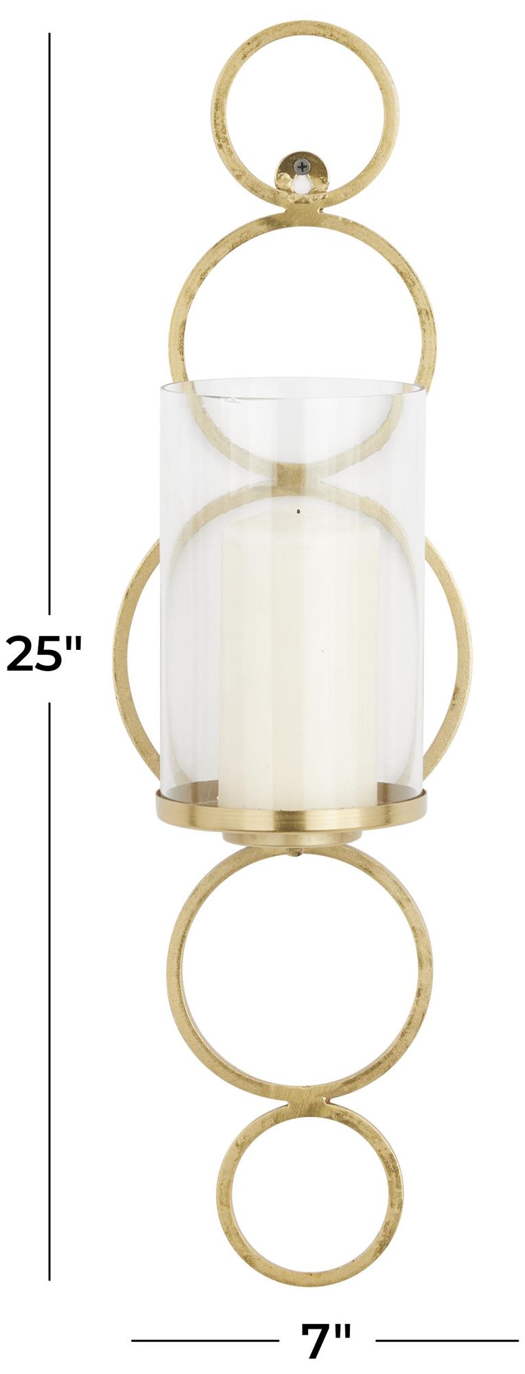 Image 6 Gold Metal Modern Wall Sconce, 7" x 7" x 25" more views