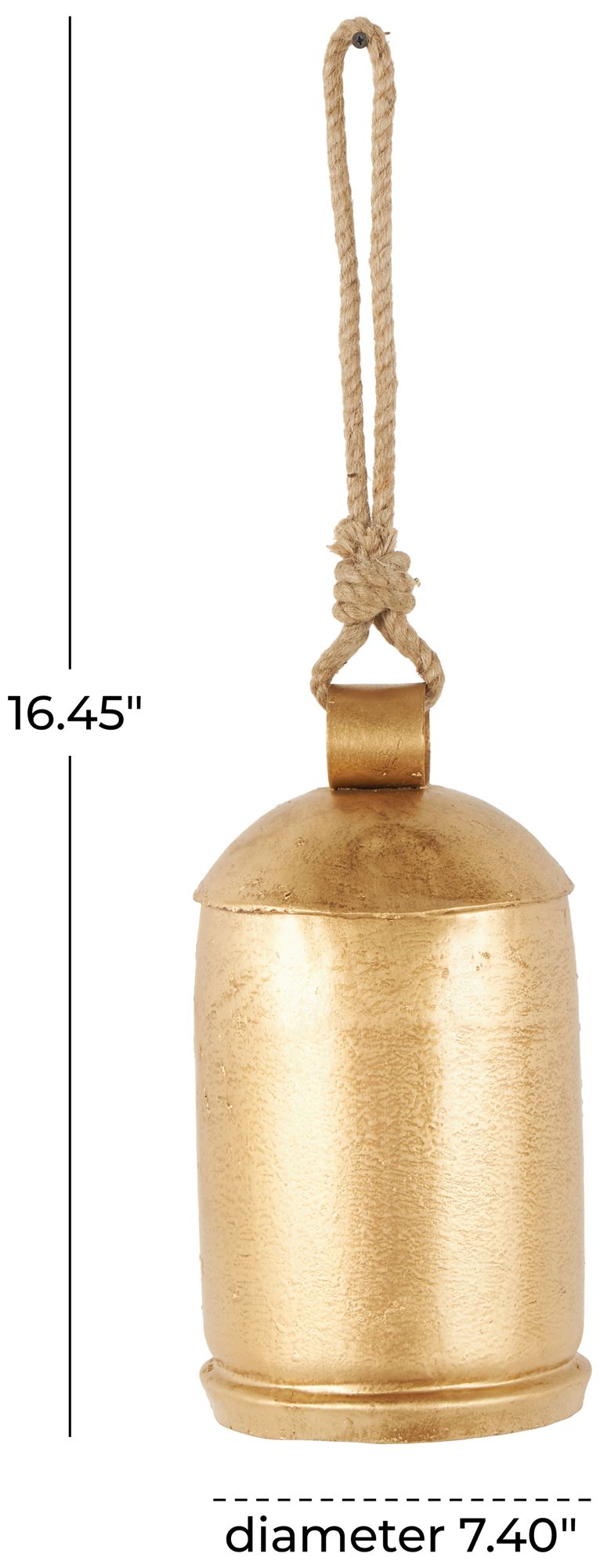 Image 7 Gold Metal Rustic Decorative Bell, 7" x 7" x 14" more views