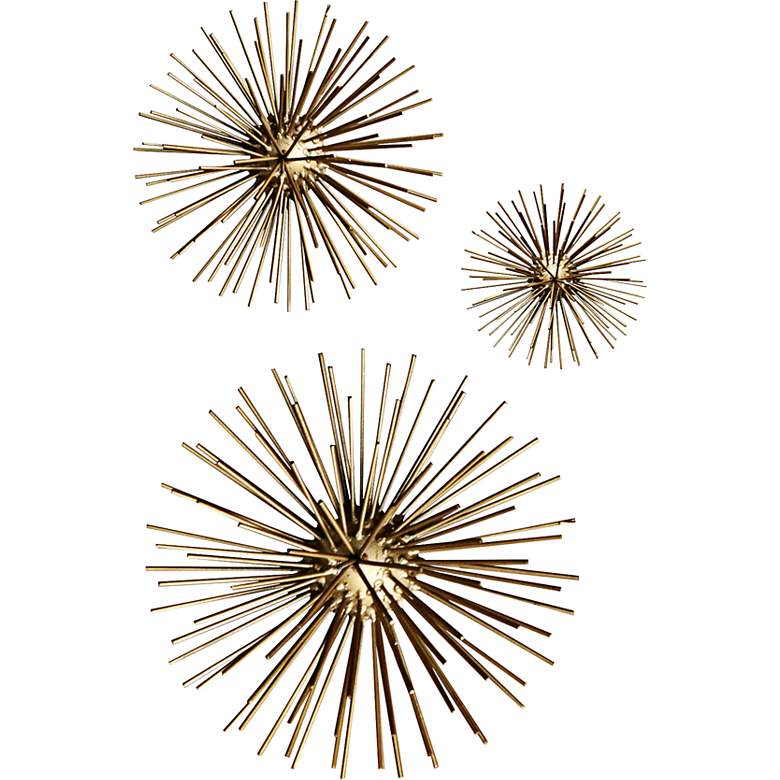 Image 1 Gold Metal Spider 18 inch Round Wall Art Set of 3