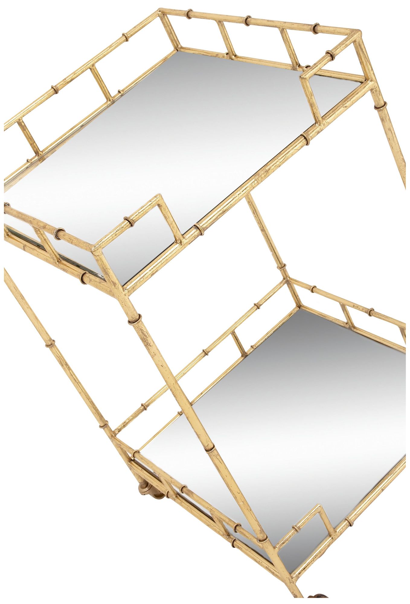 Image 2 Gold Metal Traditional Bar Cart, 18" x 18" x 30" more views