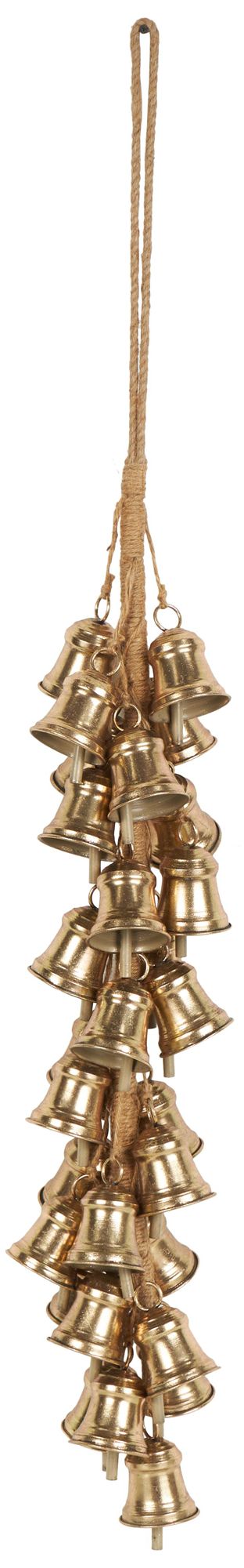 Image 2 Gold Metal Traditional Decorative Bells, 7" x 7" x 47"