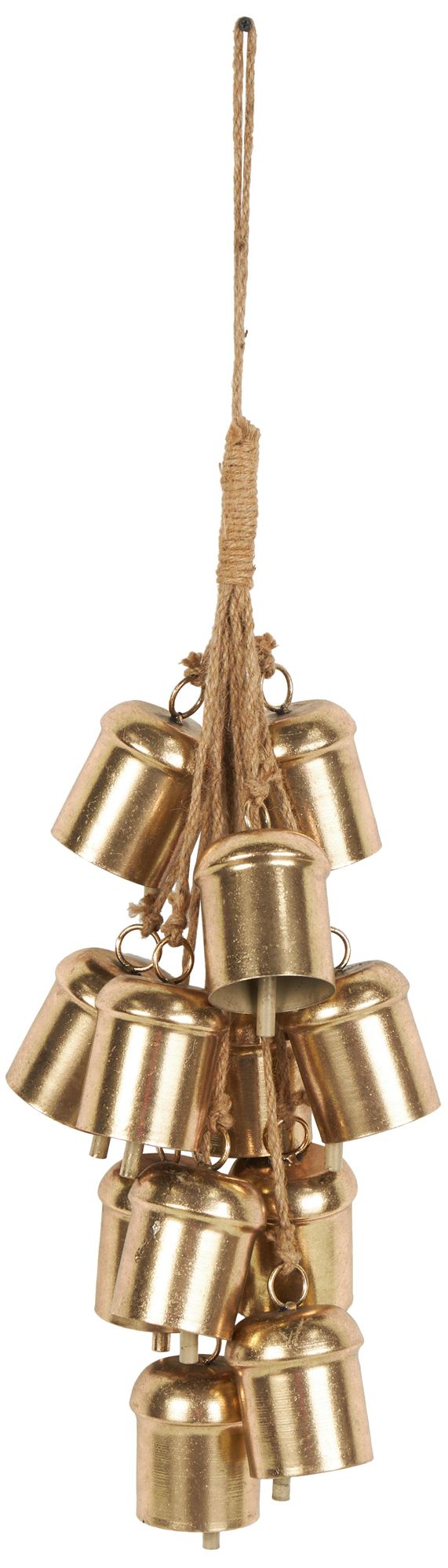 Image 2 Gold Metal Traditional Decorative Bells, 9" x 9" x 25"