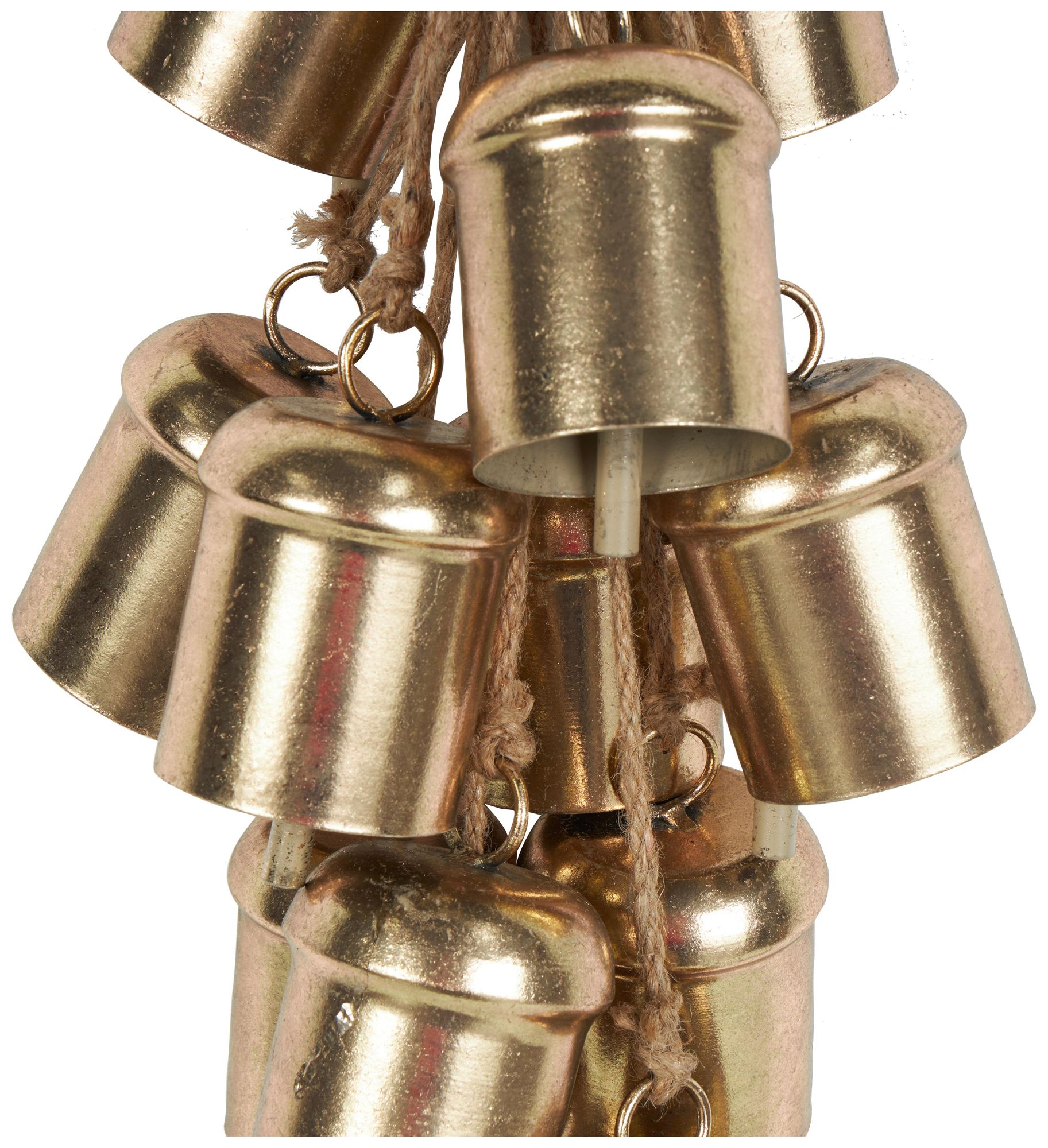 Image 4 Gold Metal Traditional Decorative Bells, 9" x 9" x 25" more views
