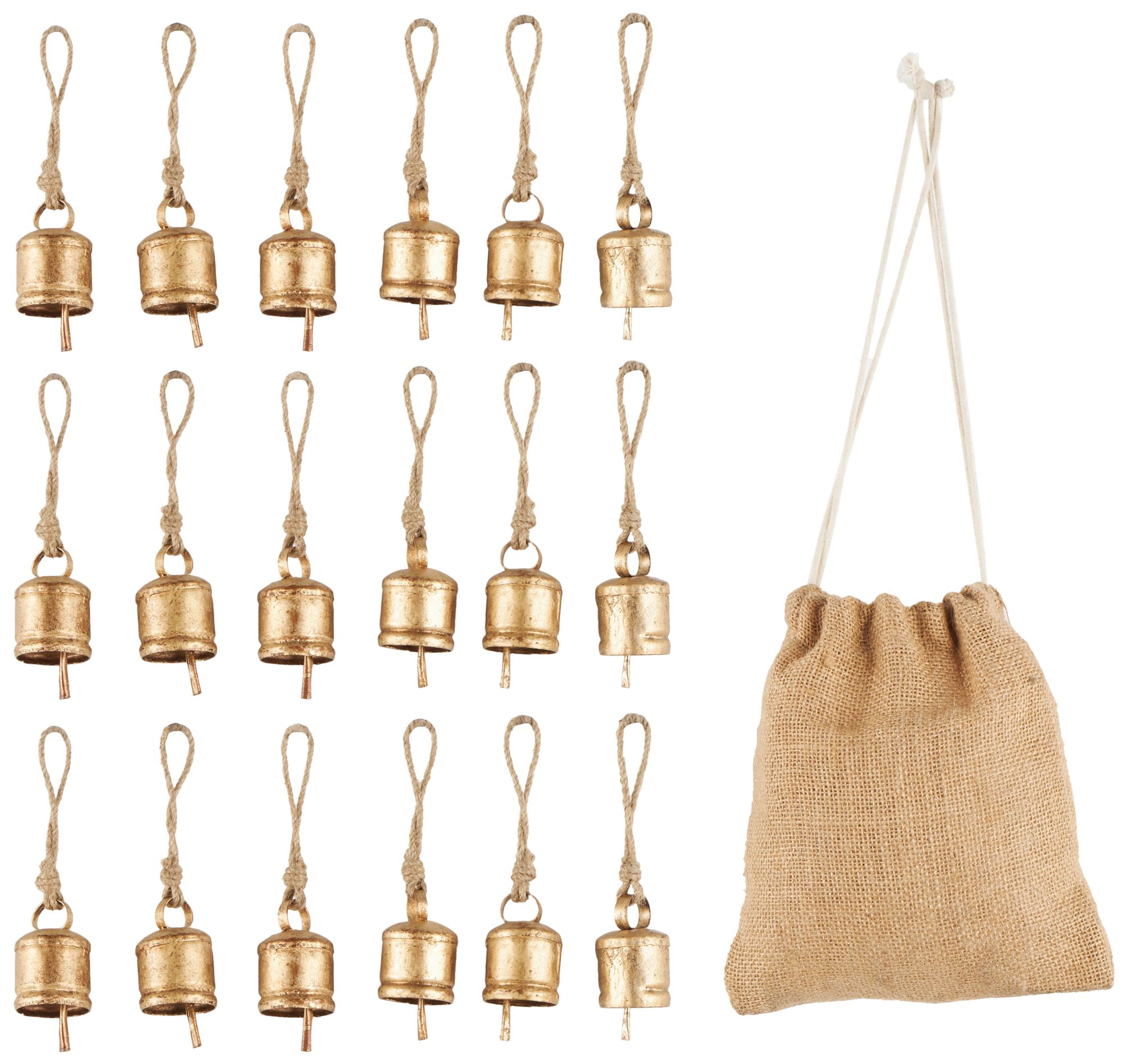 Image 5 Gold Metal Traditional Decorative Bells, S/18 2"W, 3"H more views