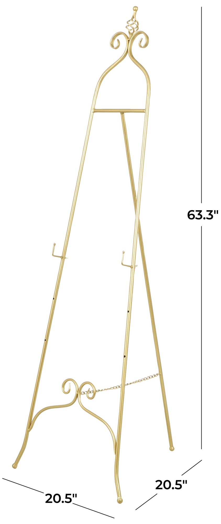 Image 7 Gold Metal Traditional Easel, 21" x 21" x 63" more views