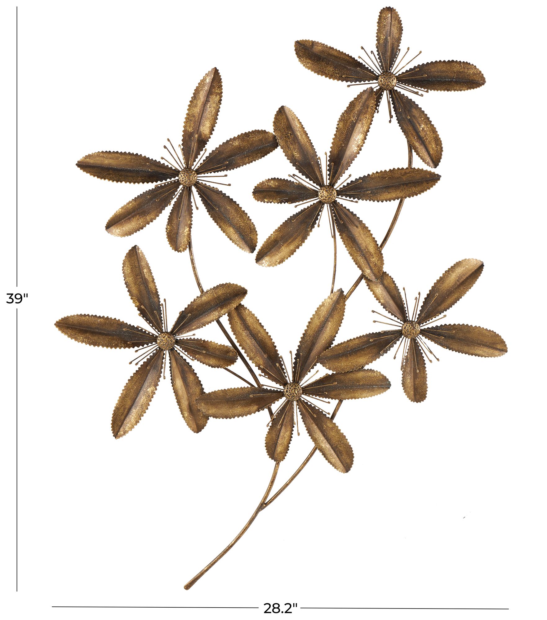 Image 7 Gold Metal Traditional Wall Decor, 28" x 2" x 39" more views