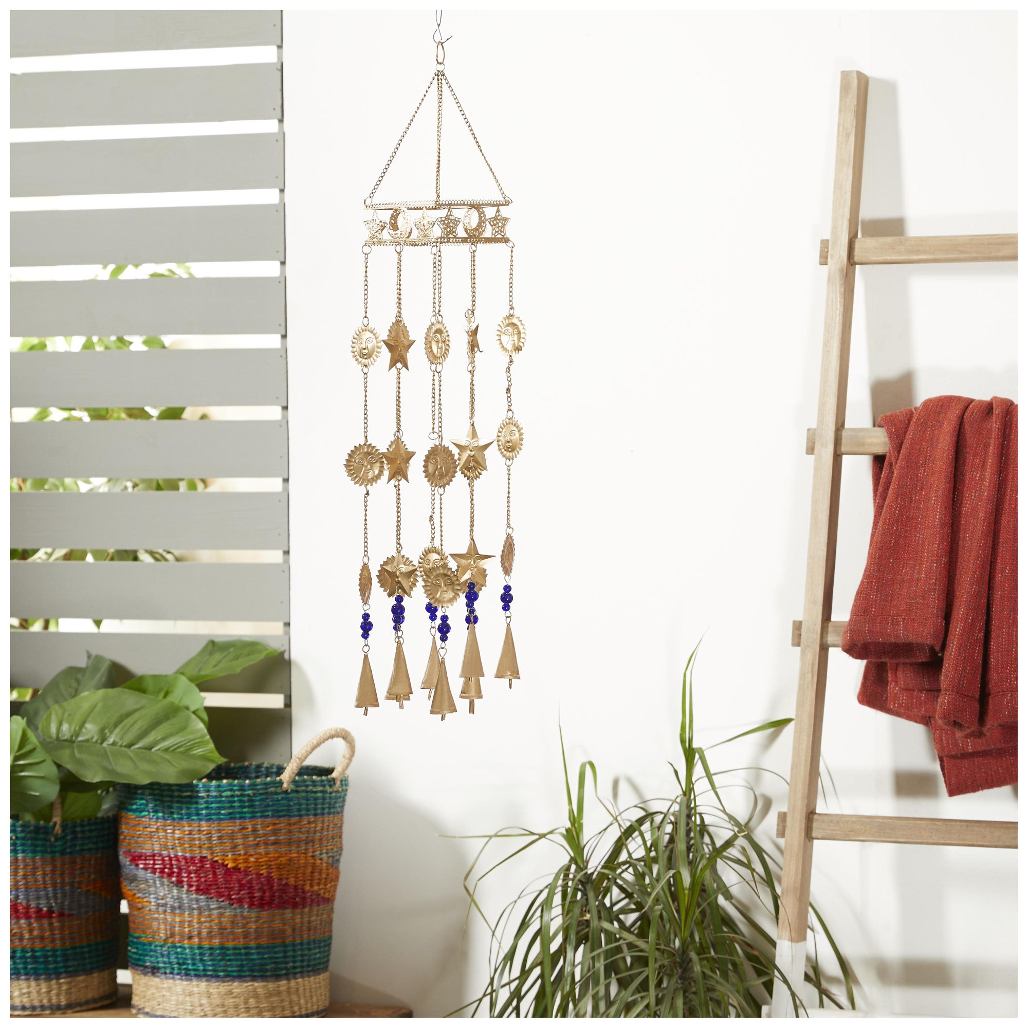 Image 4 Gold Metal Traditional Windchime, 5" x 5" x 32" more views