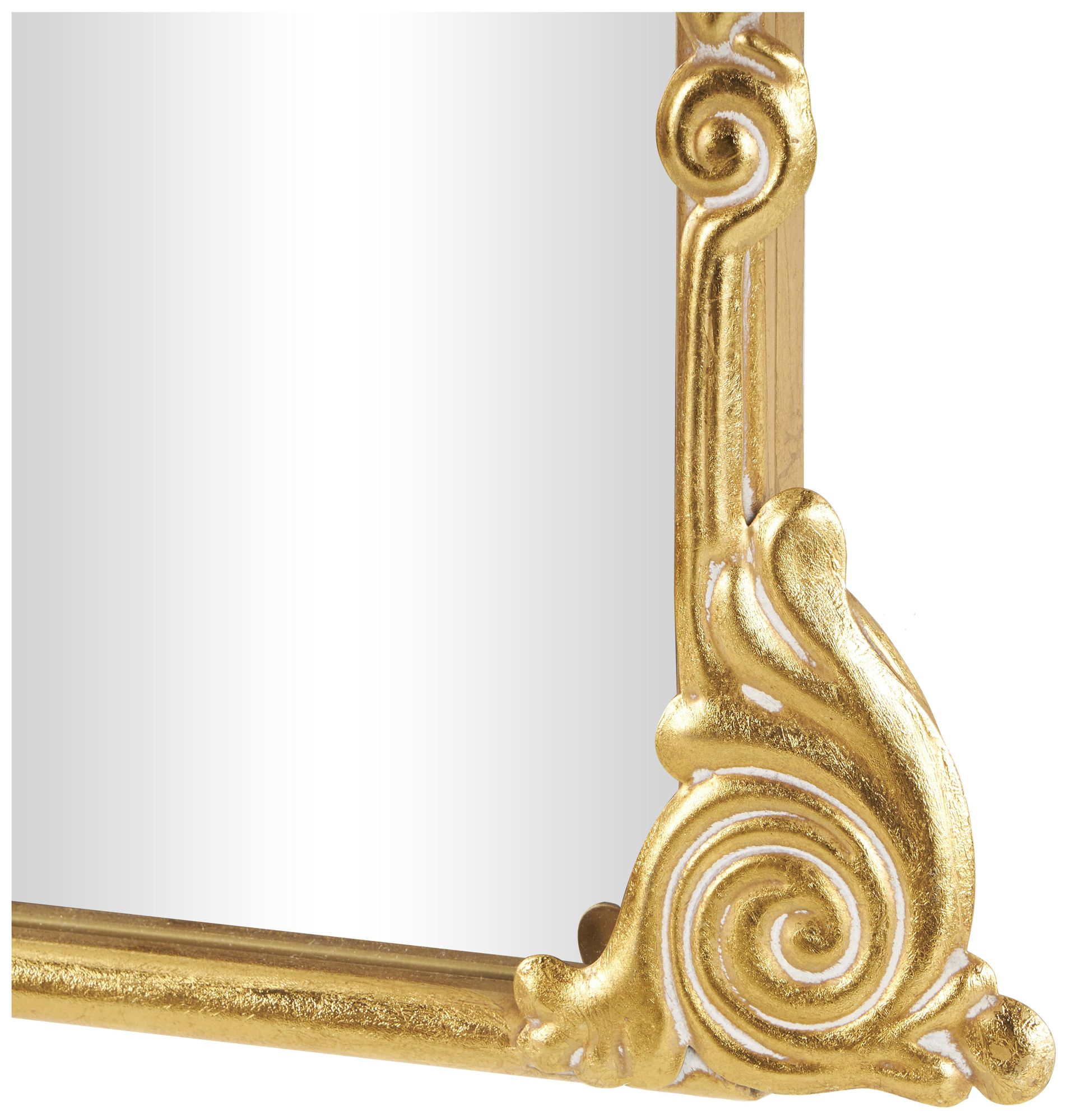 Image 4 Gold Metal Vintage Floor Mirror, 28" x 1" x 48" more views