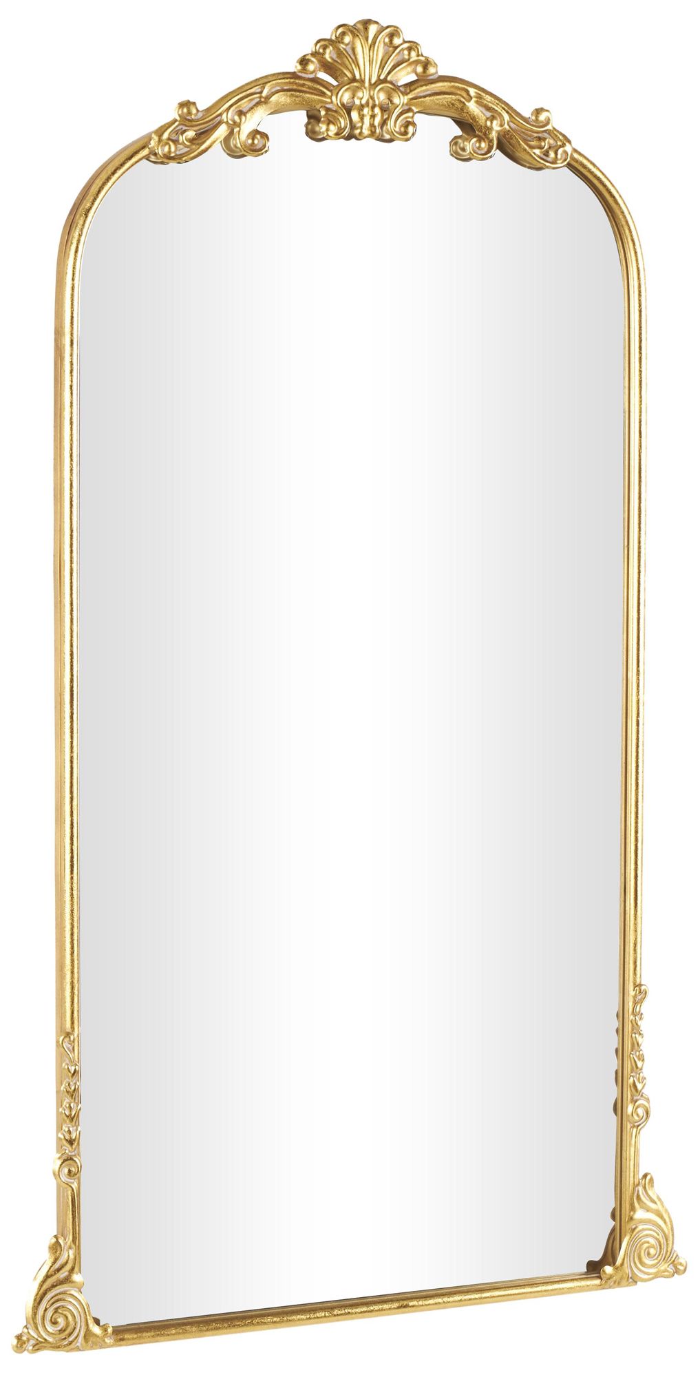 Image 6 Gold Metal Vintage Floor Mirror, 28" x 1" x 48" more views