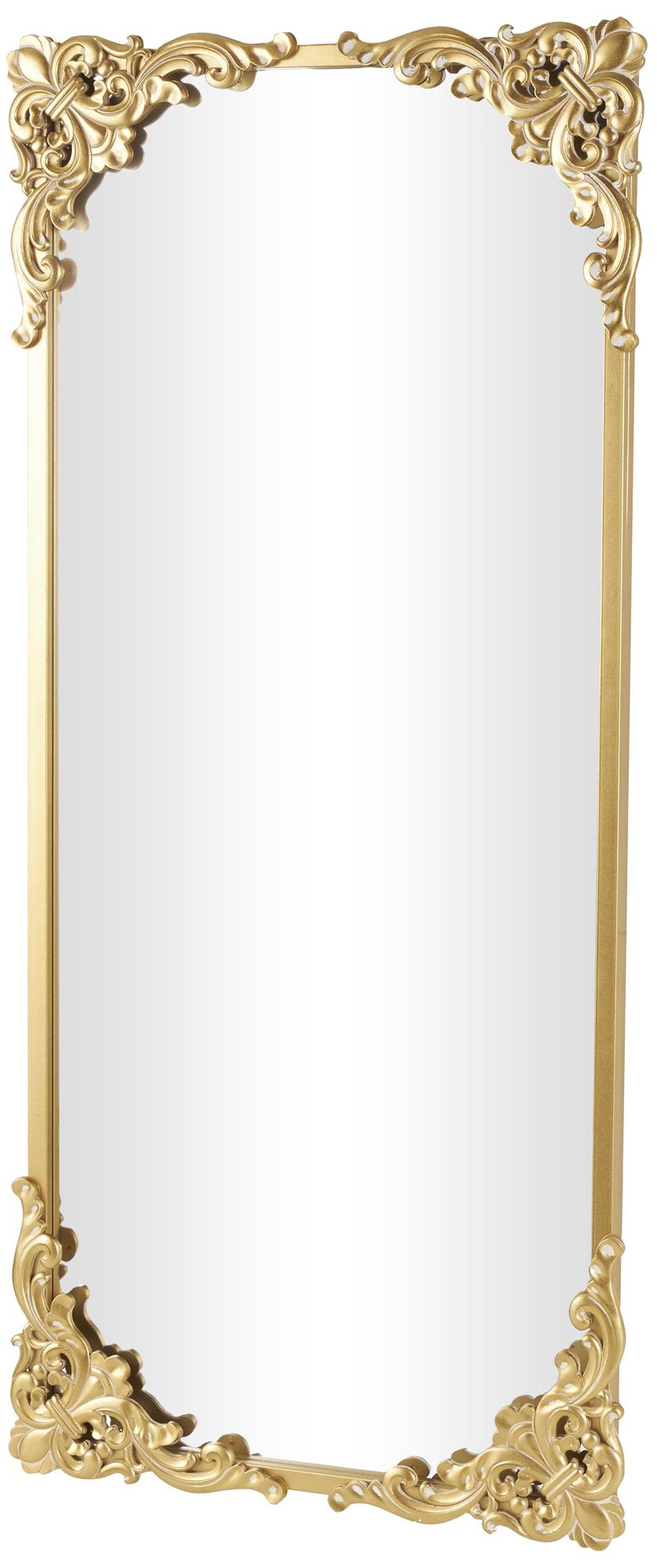 Gold Metal Vintage Floor Mirror, 30" x 2" x 66"