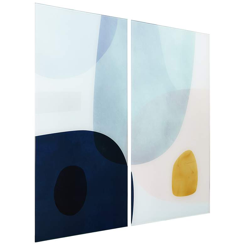 Image 2 Gold Monde II AB Frameless Reverse Printed Tempered Glass Wall Art Set of 2 more views
