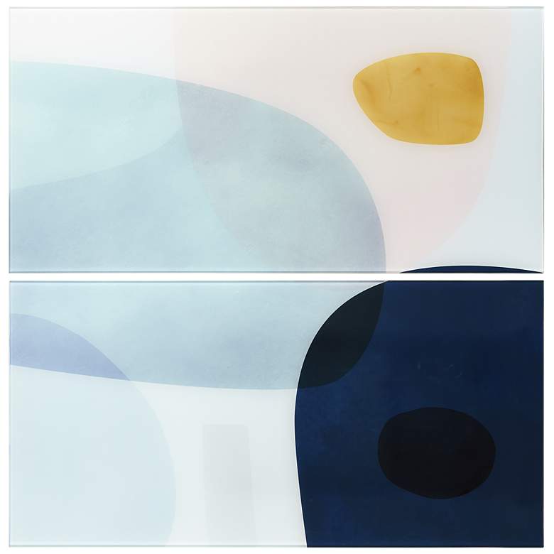 Image 3 Gold Monde II AB Frameless Reverse Printed Tempered Glass Wall Art Set of 2 more views