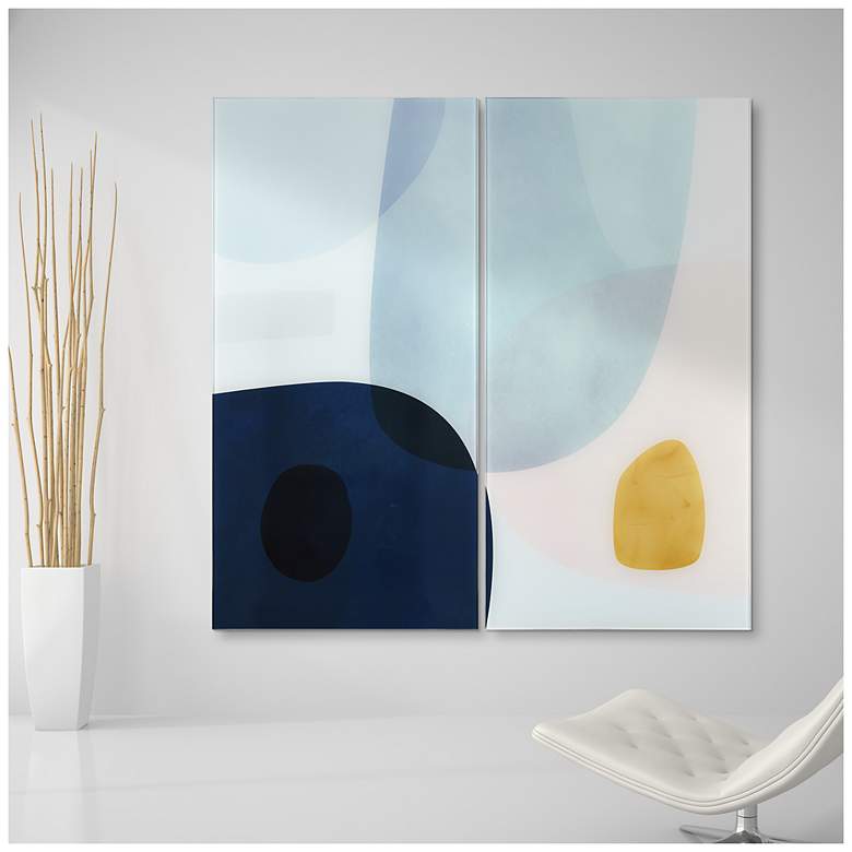 Image 5 Gold Monde II AB Frameless Reverse Printed Tempered Glass Wall Art Set of 2 more views
