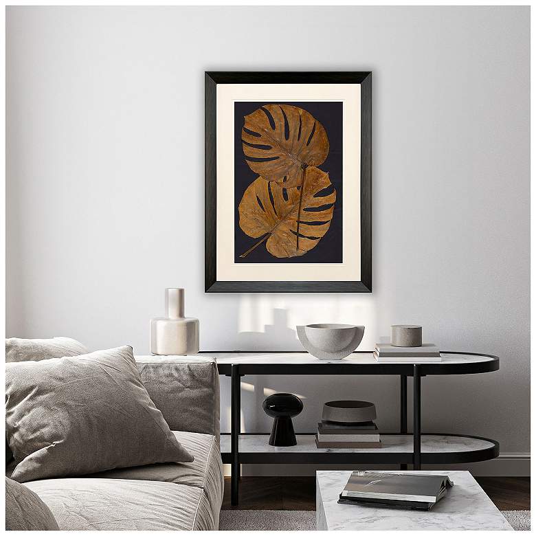 Image 5 Gold Monstera II 36"W x 48"H Framed Art more views