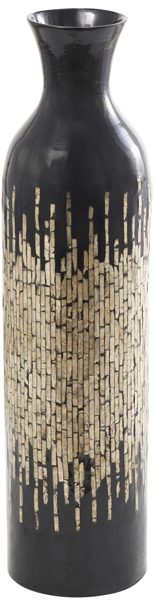 Image 2 Gold Mother of Pearl Shell Contemporary Vase, 9" x 9" x 34"