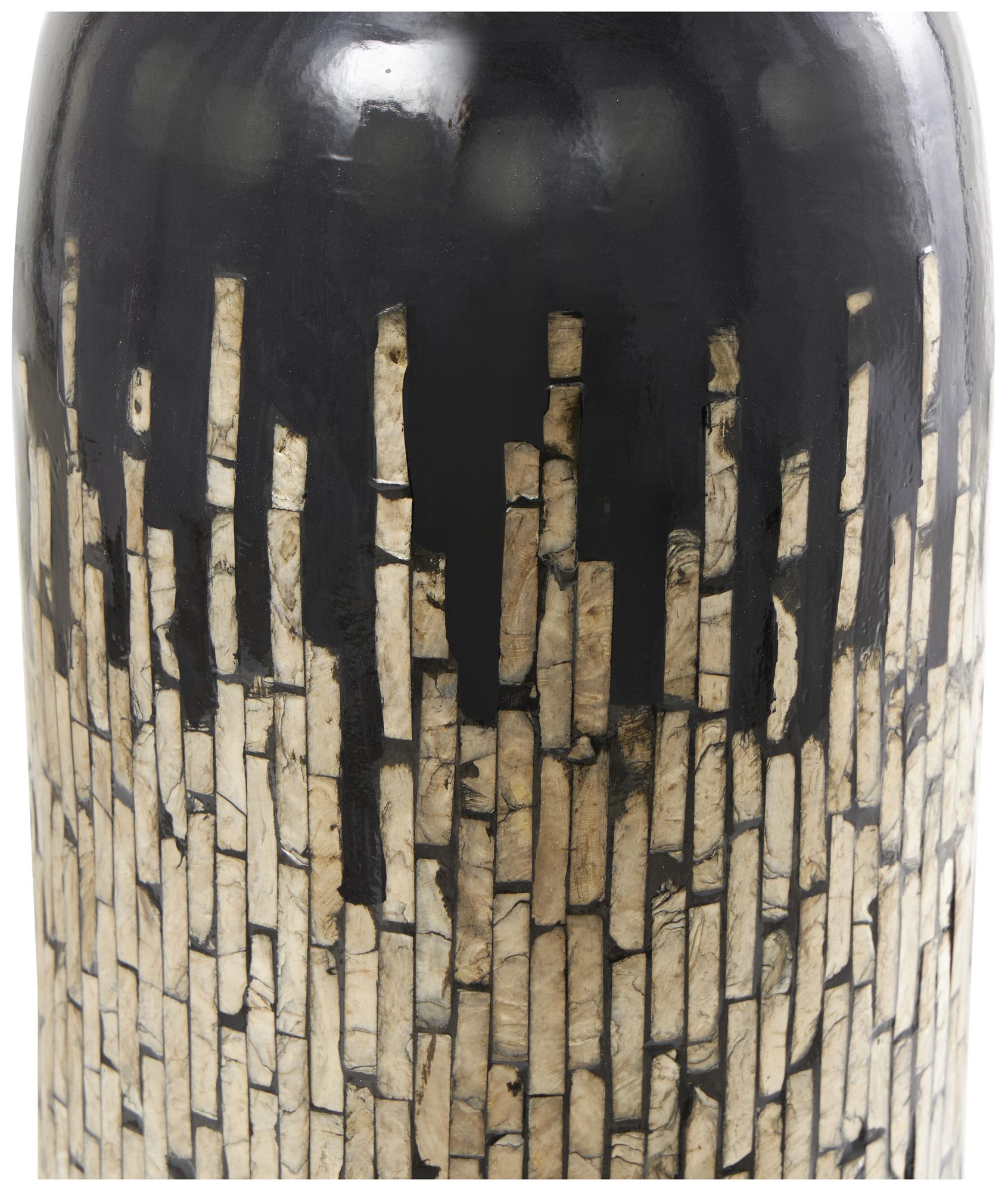 Image 3 Gold Mother of Pearl Shell Contemporary Vase, 9" x 9" x 34" more views