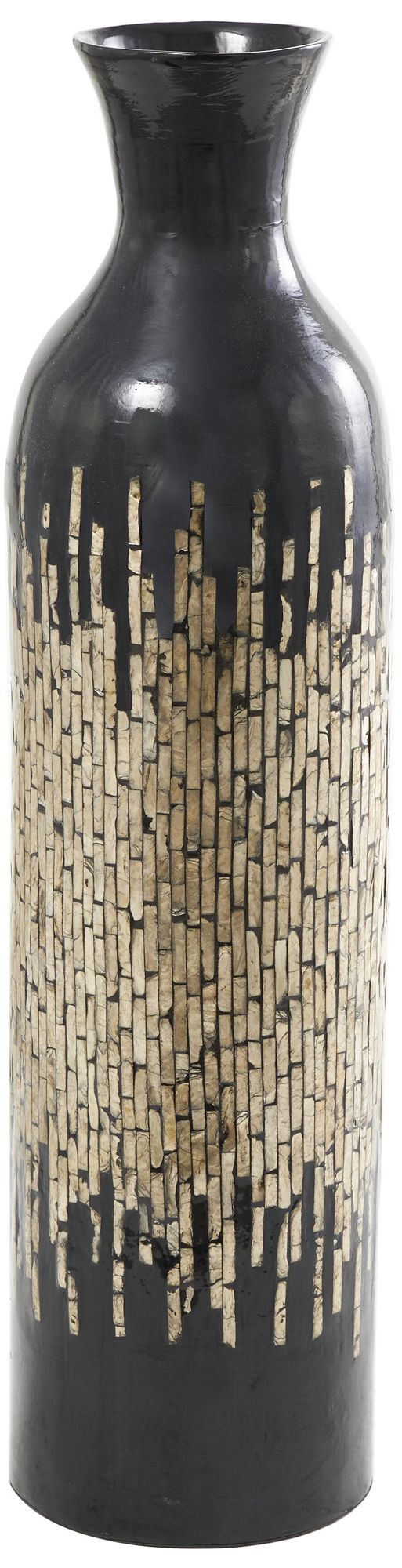 Image 4 Gold Mother of Pearl Shell Contemporary Vase, 9" x 9" x 34" more views