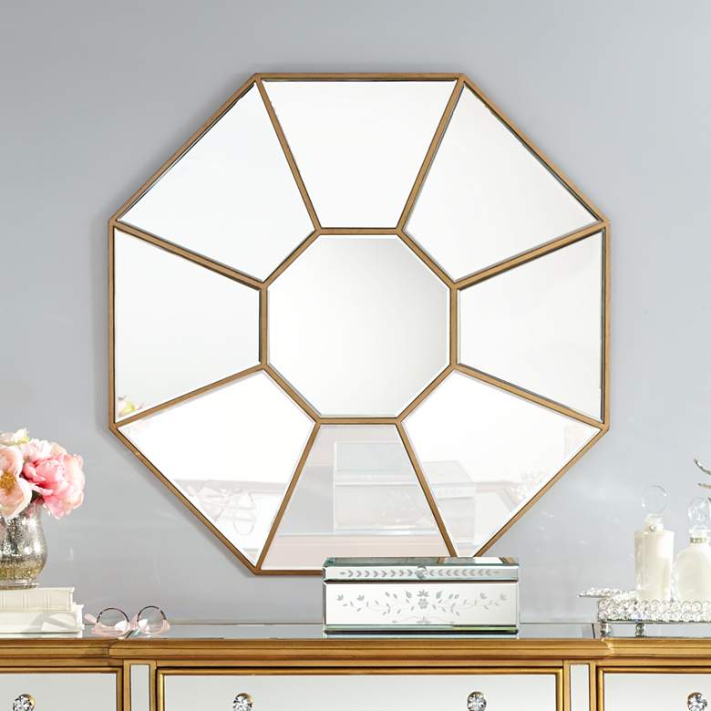 Image 1 Gold Orb 33 inch Round Wall Mirror
