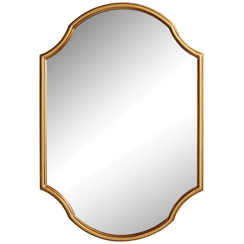 Gold Oval 26 1/2&quot; x 38&quot; Curved Edge Wall Mirror