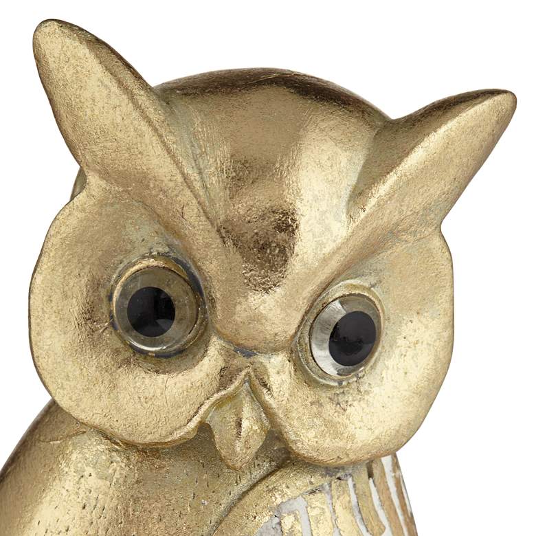 Gold Owl 8 1/4 inch High Decorative Table Statue more views