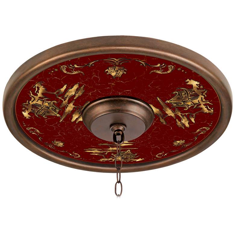 Image 1 Gold Pagoda 16 inch Wide 4 inch Center Bronze Ceiling Medallion