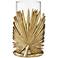 Gold Palm Leaf Glass Pillar Candle Holder