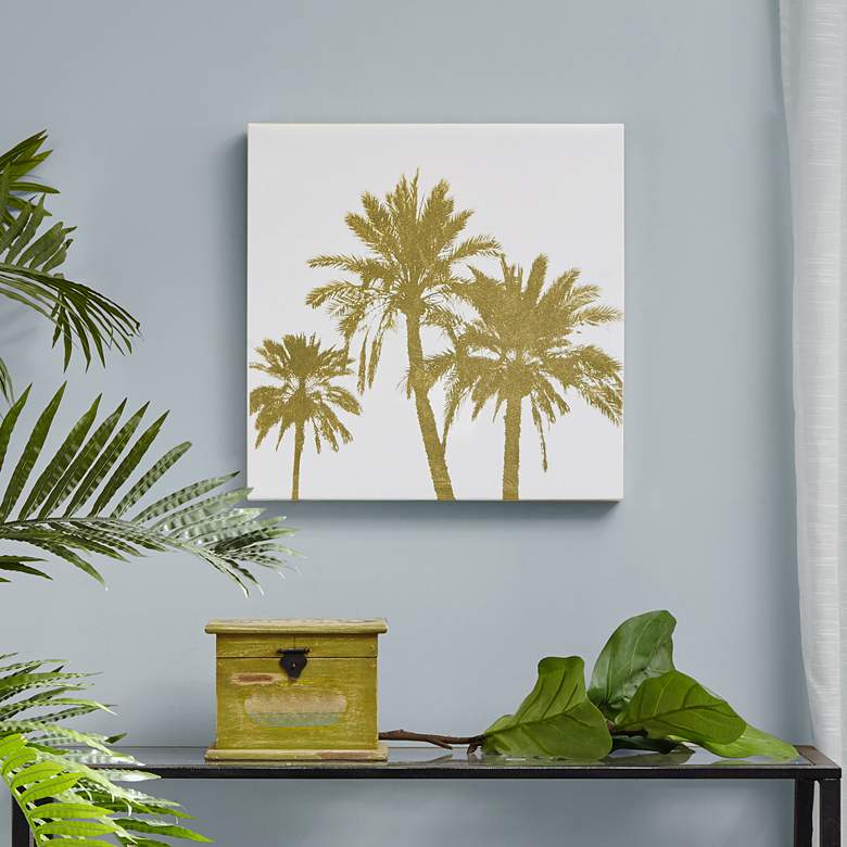 Image 1 Gold Palms 20 inch High Canvas Wall Art