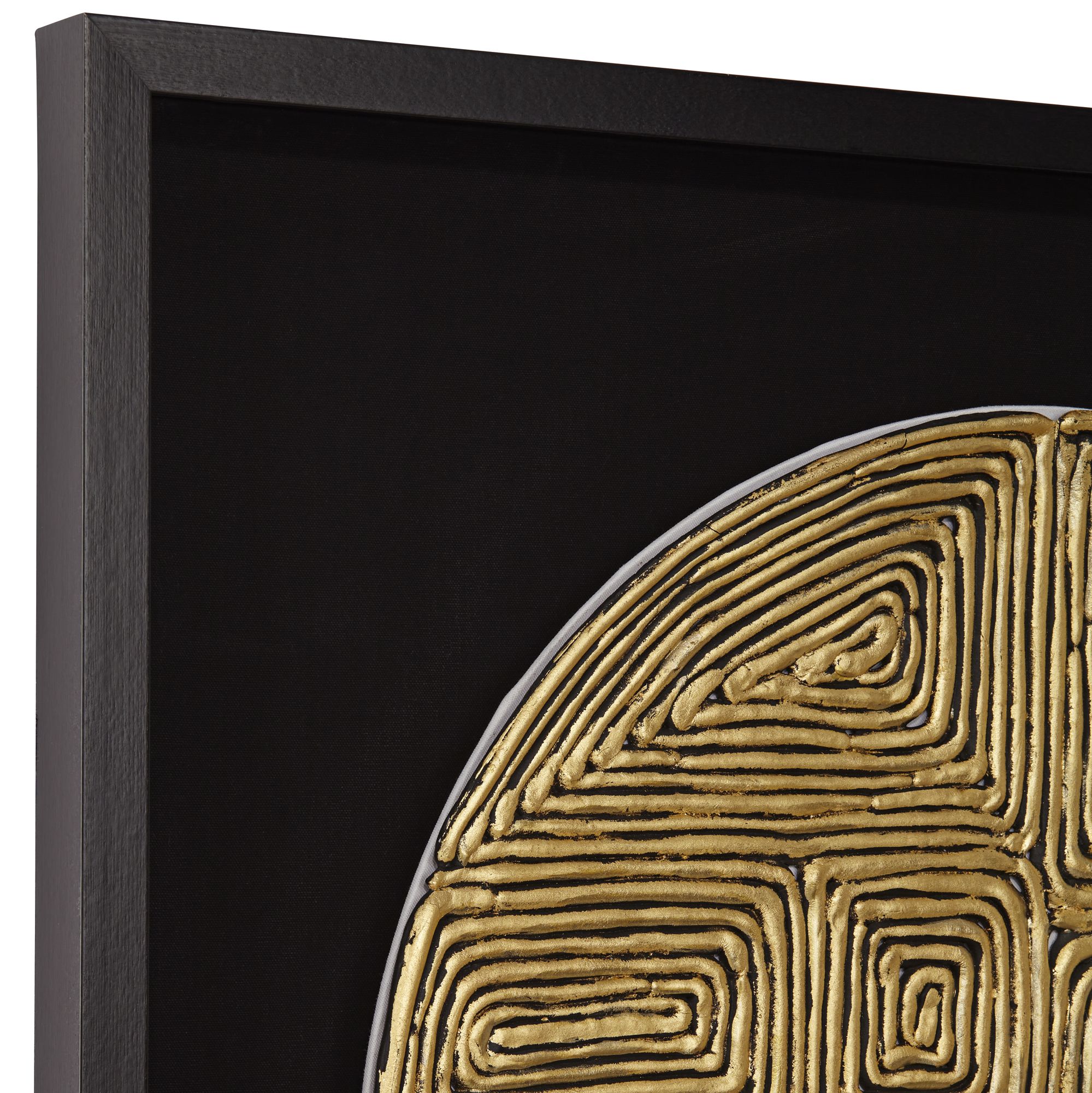 Gold Paper Roll 35 1/2" Square Shadow Box Framed Wall Art 081T0