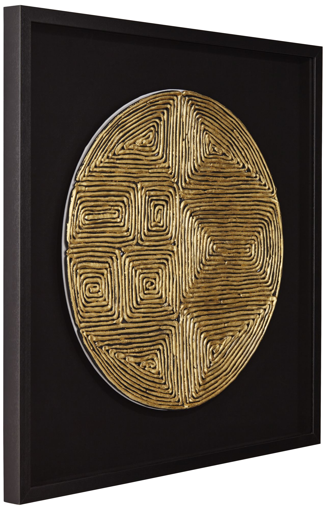 Gold Paper Roll 35 1/2" Square Shadow Box Framed Wall Art 081T0