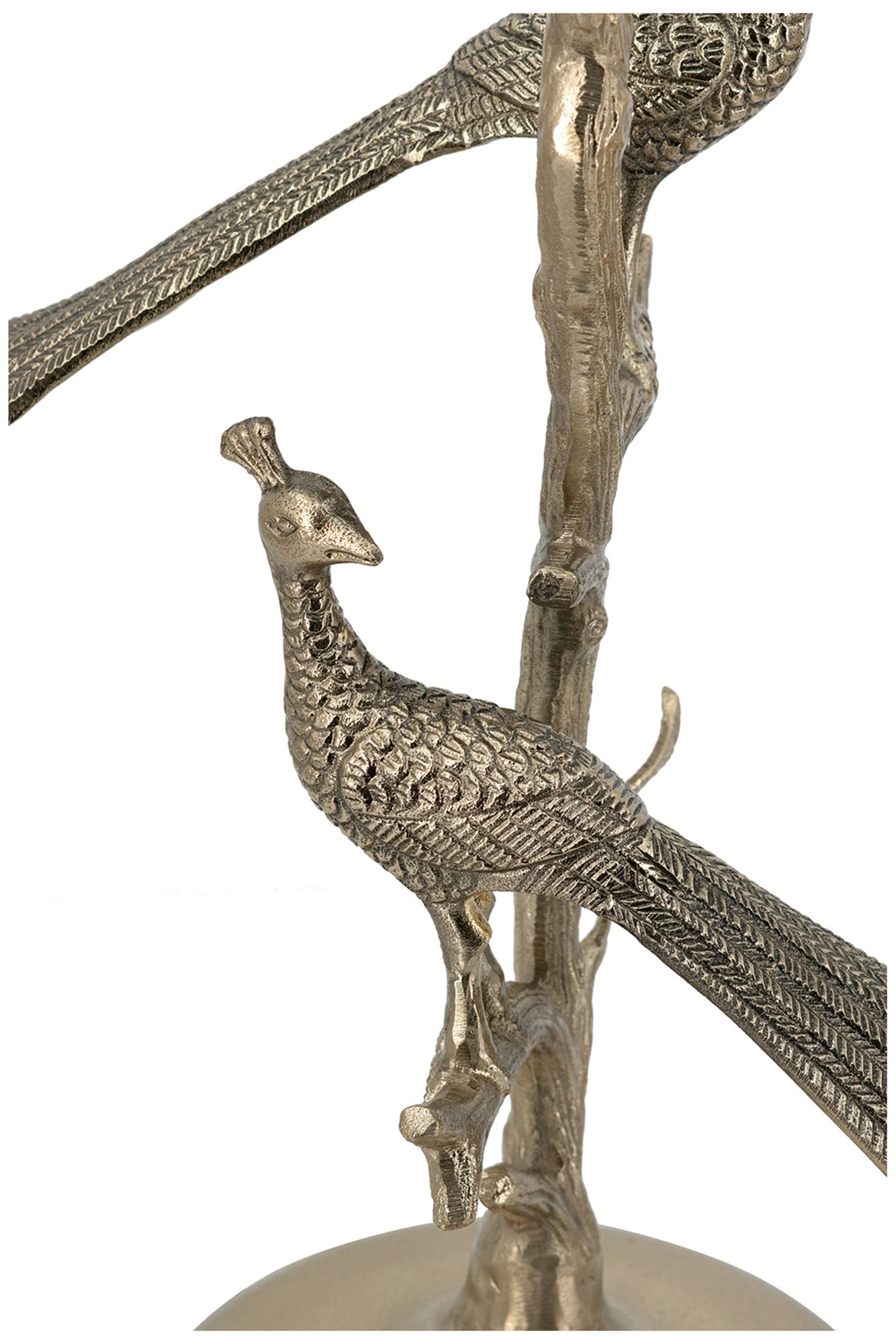 Image 6 Gold Peacock Side Table w/ Round Glass Top - 17.5"Dia. x 24 more views