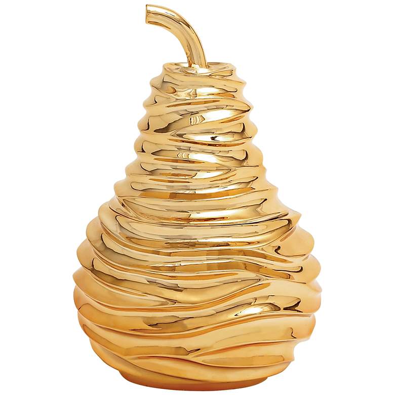 Image 1 Gold Pear Decorative Jar with Lid