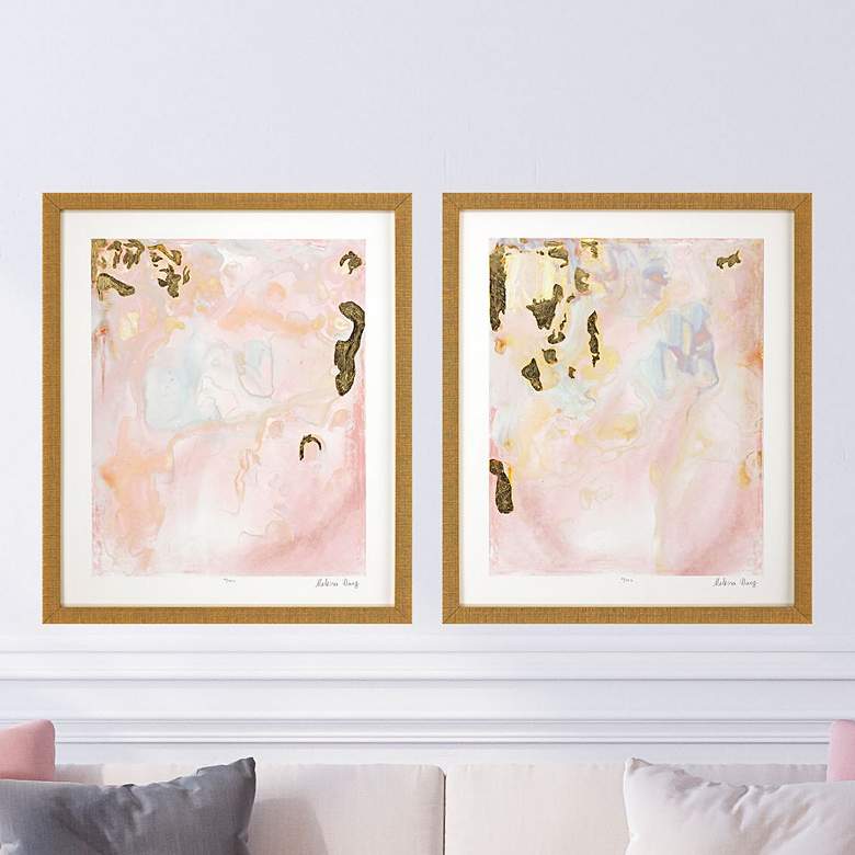 Image 2 Gold Planet I 26" High 2-Piece Giclee Framed Wall Art Set
