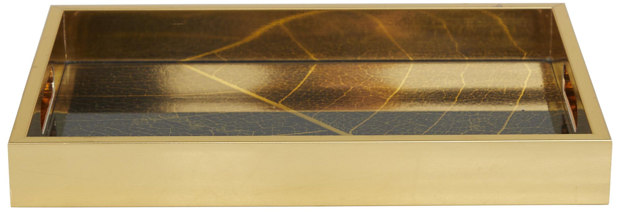 Image 4 Gold Plastic Glam Tray, S/2 16", 14"W more views