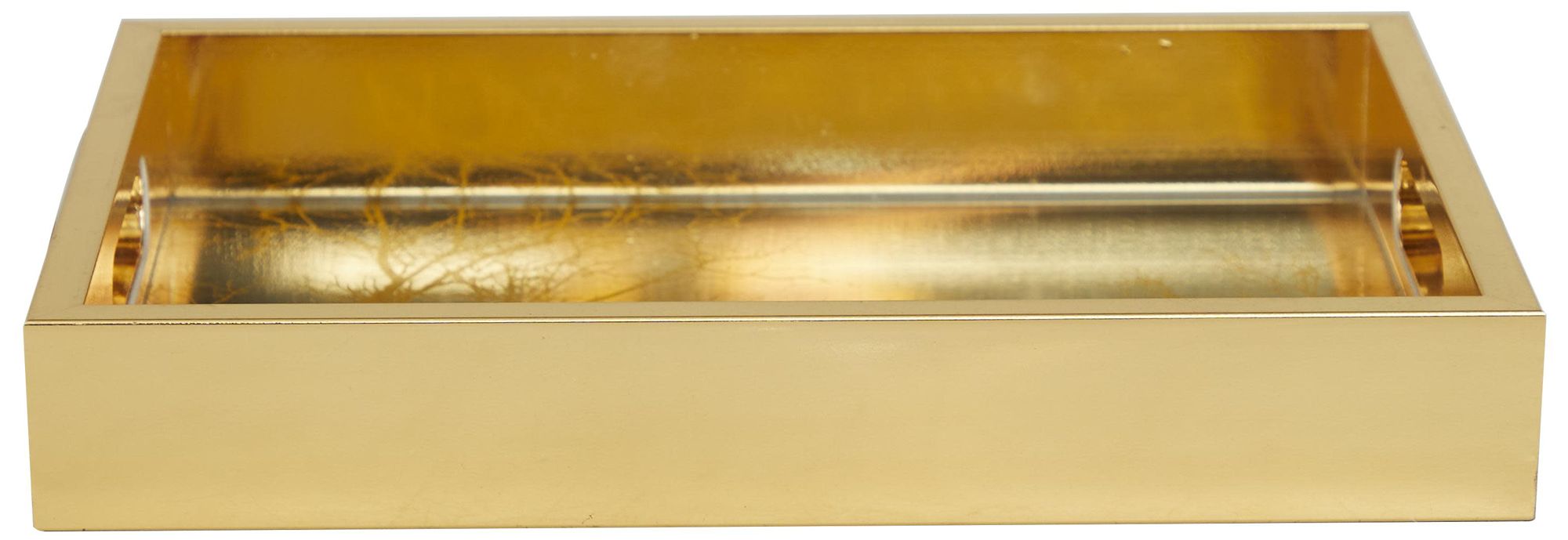 Image 4 Gold Plastic Glam Tray, S/3 18", 11", 11"W more views