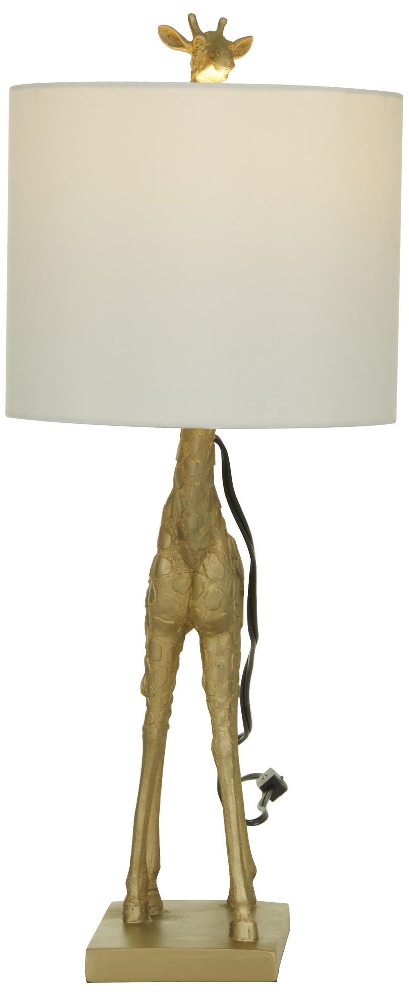 Gold Polyresin Eclectic Table Lamp, 11" x 10" x 23"