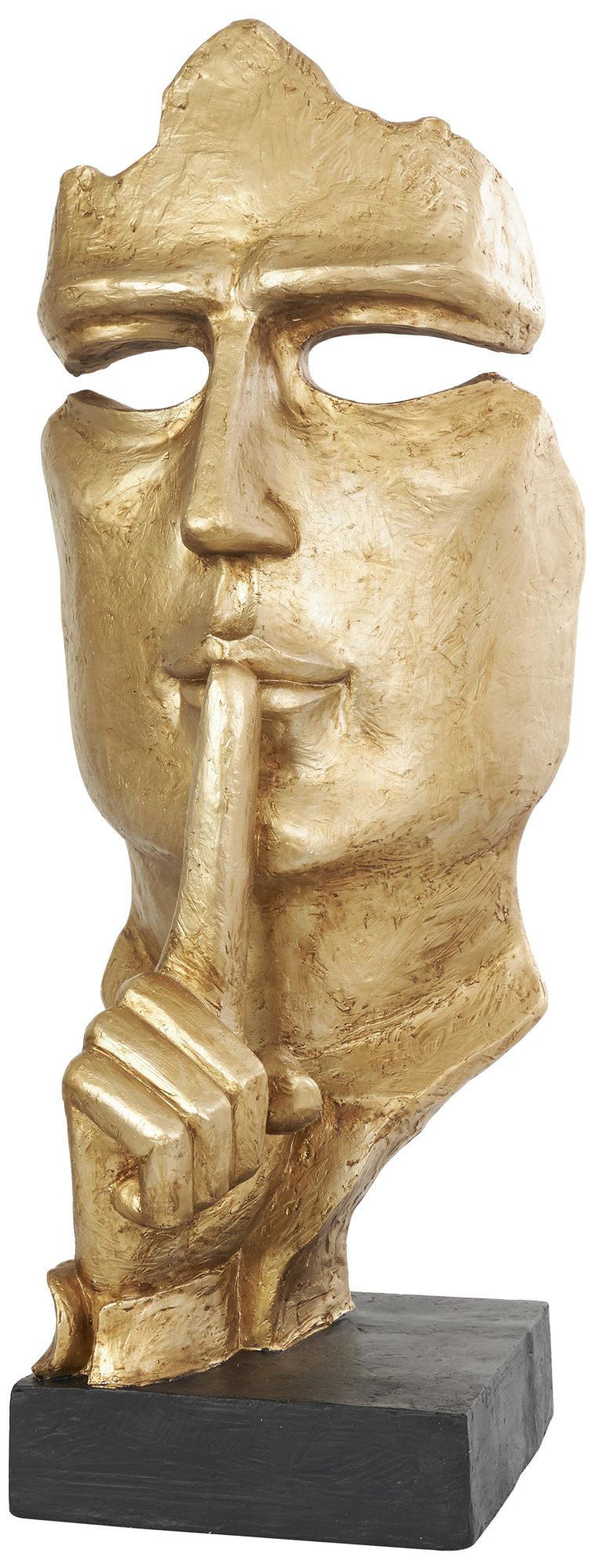 Image 2 Gold Polystone Contemporary Sculpture, 14" x 15" x 40"