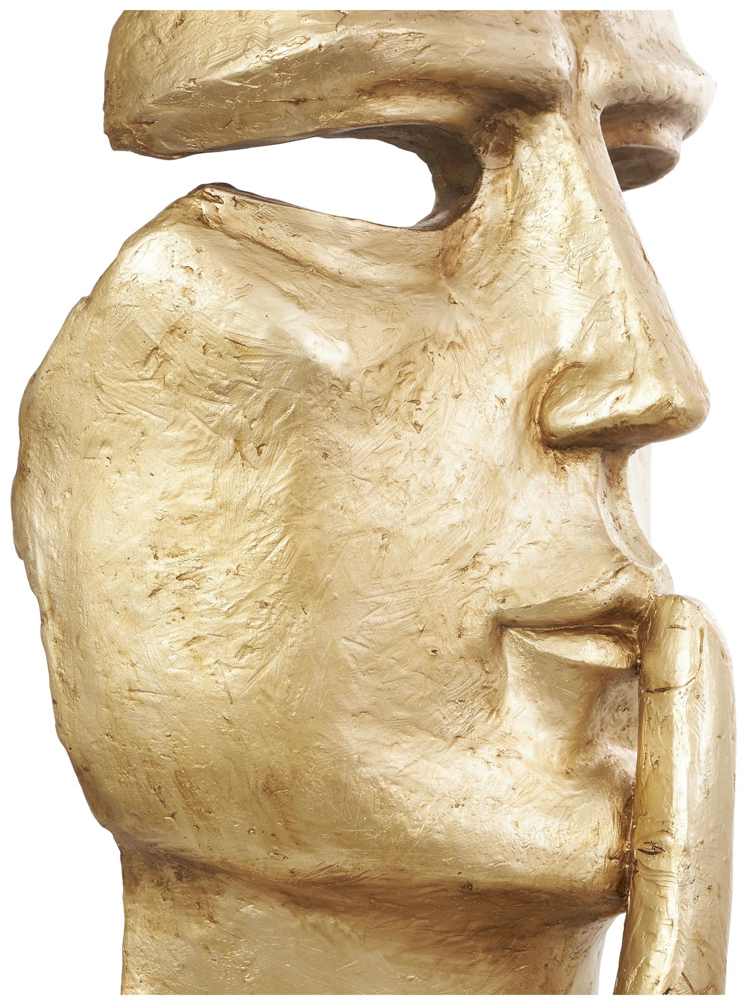 Image 4 Gold Polystone Contemporary Sculpture, 14" x 15" x 40" more views