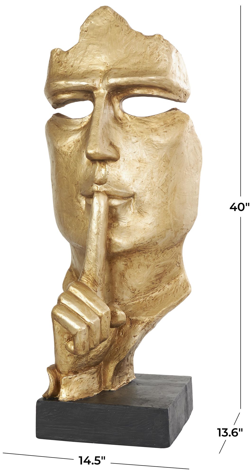 Image 7 Gold Polystone Contemporary Sculpture, 14" x 15" x 40" more views