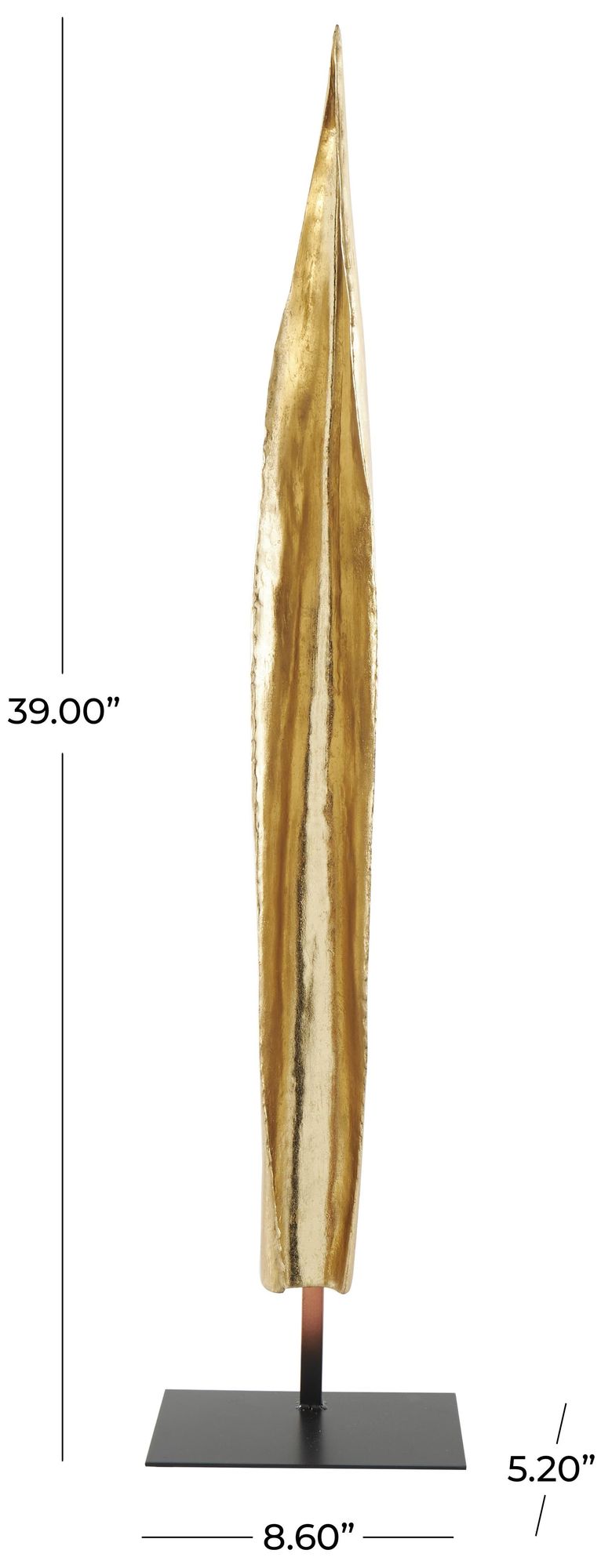Image 7 Gold Polystone Glam Sculpture, 9" x 5" x 39" more views