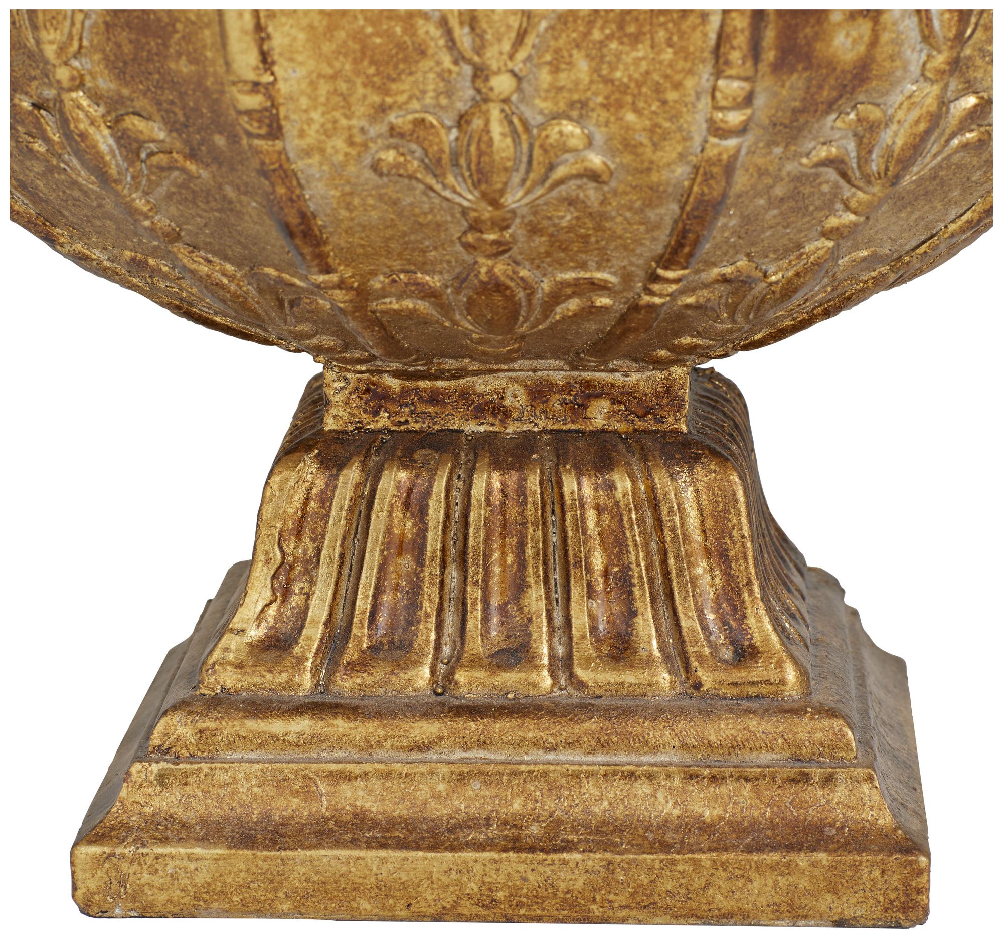 Image 2 Gold Polystone Traditional Decorative Bowl, 11" x 11" x 9" more views