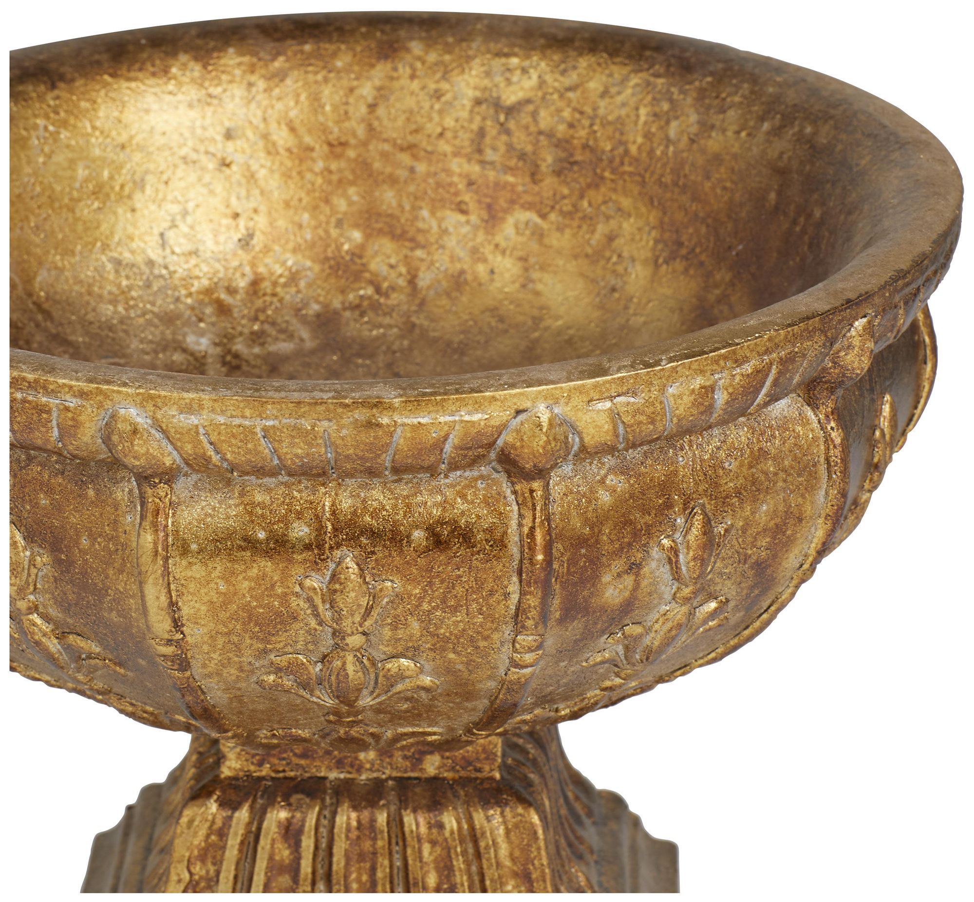 Image 3 Gold Polystone Traditional Decorative Bowl, 11" x 11" x 9" more views