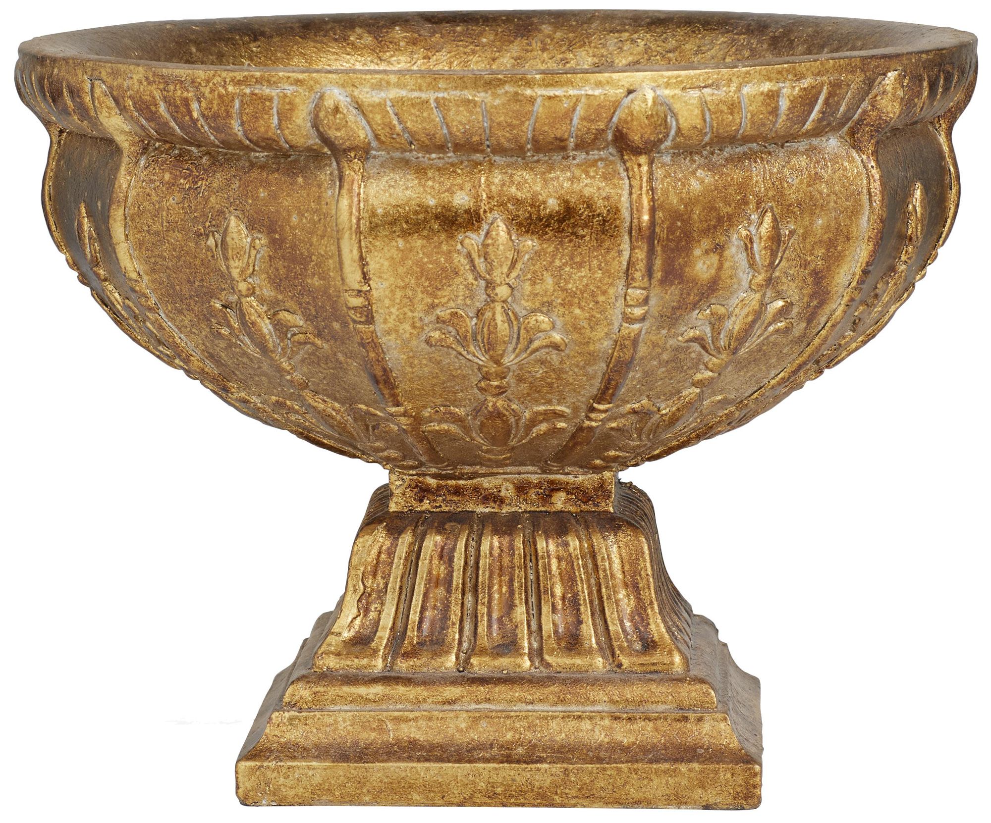Image 5 Gold Polystone Traditional Decorative Bowl, 11" x 11" x 9" more views
